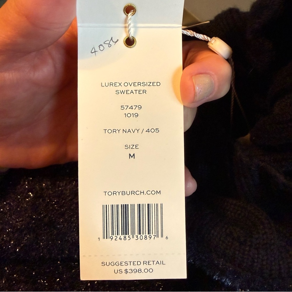 NWT Tory Burch Lurex Oversized Turtleneck Sweater - Picture 3 of 3